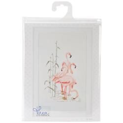 Flamingoes On Linen Counted Cross Stitch Kit  15 X25 1/2 32 Count