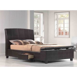 Irvine Upholstered Storage Bed   Chocolate Faux Leather Multicolor   EMER396 1,