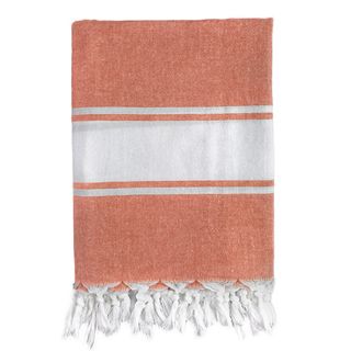 Classic Orange Stripe Turkish Fouta Bath/ Beach Towel (Orange Materials 100 percent Turkish Cotton Care instructions Machine wash cold. Gentle cycle with like color. No bleach mild detergent. Tumble dry low. Dimensions 36 inches x 67 inches The digital