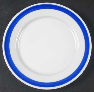 Crate & Barrel China Diner Blue Salad Plate, Fine China Dinnerware   Blue Stripe
