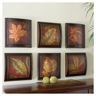 Set of 6 Leaf Wall Plaques