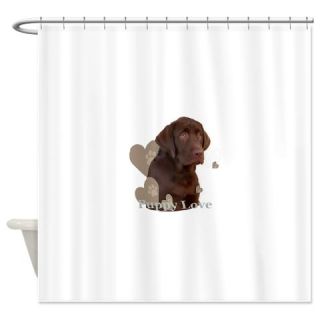  Chocolate Lab Puppy portrait Shower Curtain  Use code FREECART at Checkout
