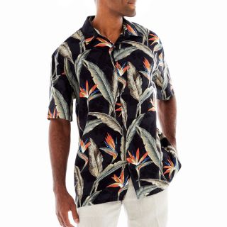 Island Shores Camp Shirt, Black, Mens