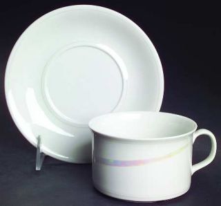 Rorstrand Claire De Lune Flat Cup & Saucer Set, Fine China Dinnerware   Iridesce