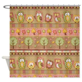  Baby Pink Woodsy Owls Shower Curtain  Use code FREECART at Checkout