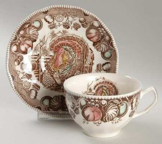 Johnson Brothers His Majesty (Genuine Hand Engraving) Flat Cup & Saucer Set, Fin