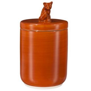 Threshold Stoneware Coffee Canister with Figural Fox Lid   Orange