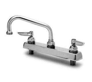 T&S Brass Faucet, 12 in Swing Nozzle, Deck Mounted, For Thick Surface