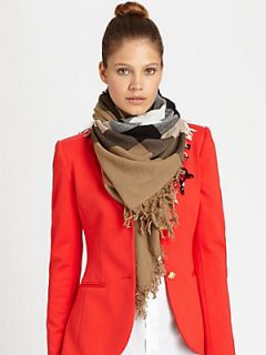 Burberry Color Check Square Scarf   Trench Check