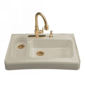 Kohler K 6536 3 G9 ASSURE Assure Barrier Free Tile In/Undercounter Kitchen Sinks