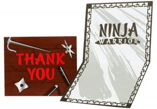 Ninja Warrior Party Thank You Notes