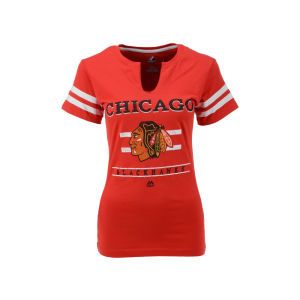 Chicago Blackhawks VF Licensed Sports Group NHL Womens Line Change Split Neck T Shirt
