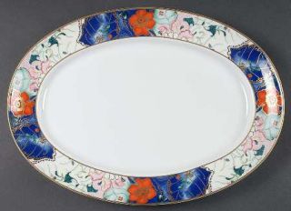Ceralene Jardin De Printemps 16 Oval Serving Platter, Fine China Dinnerware   E