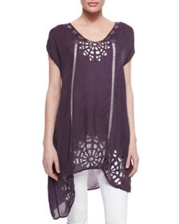 Biz Embroidered Short Sleeve Tunic, Womens   Johnny Was Collection