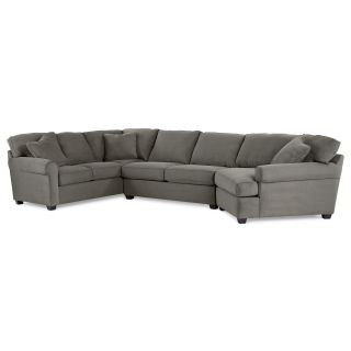 Possibilities Roll Arm Left Arm Facing Sofa Sectional in Geo Fabric, Raven