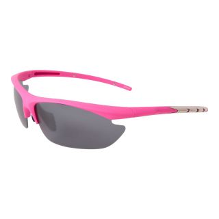 Polarized Rimless Sport Wrap Sunglasses, Pink, Womens