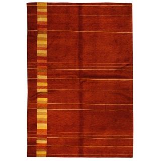 Safavieh Hand knotted Vegetable Dye Tibetan Maroon Wool Rug (8 X 10)