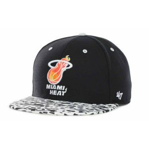 Miami Heat 47 Brand NBA Hardwood Classics Print Time Snapback Cap