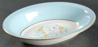 Royal Doulton Barclay 10 Oval Vegetable Bowl, Fine China Dinnerware   Turquoise