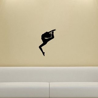 Girl Dancing Silhouette Vinyl Decal Wall Sticker (Glossy blackEasy to apply You will get the instructionDimensions 25 inches wide x 35 inches long )