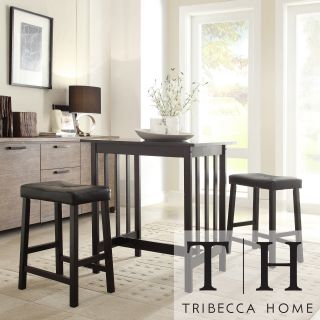 Tribecca Home Nova Black 3 piece Kitchen Counter Height Dining Set