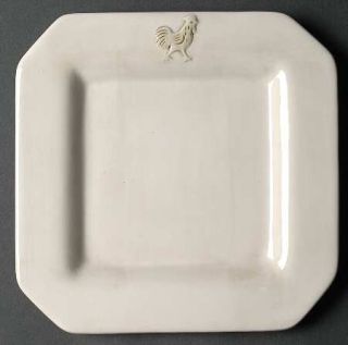 Godinger Provence Square Salad Plate, Fine China Dinnerware   All Cream,Embossed