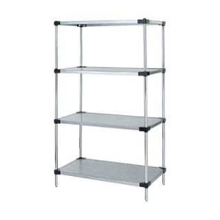Quantum Solid Shelf Unit System   74in.H Unit with 4 36in.W x 18in.D Shelves,