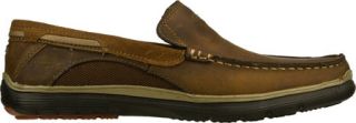 Mens Skechers Relaxed Fit Arcos Harlen   Dark Brown Moc Toe Shoes