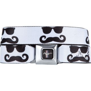 Mustang Sunglass Mustache Buckle Belt White/Black One Size For Men 2