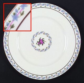 Lenox China Fairmount Dinner Plate, Fine China Dinnerware   Band Of Blue Flowers