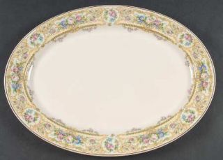 Syracuse Rose Marie 14 Oval Serving Platter, Fine China Dinnerware   Yellow Scr