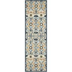 Hand hooked Chelsea Styles Ivory Wool Rug (26 X 8)
