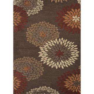 Transitional Floral Red/orange Wool/silk Tufted Rug (5 X 8)
