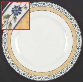 Wedgwood Mistral Dinner Plate, Fine China Dinnerware   Blue Flowers,Green Leaves
