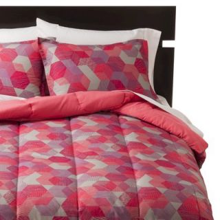 Room Essentials Hexagon Reversible Comforter   Lipstick Purple (Twin XL)