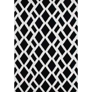 Handmade Alliyah Hand tufted Black/ Off white New Zealand Blended Wool Rug (4 X 6)