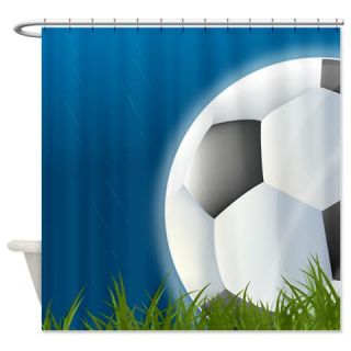  Soccer in the Rain Shower Curtain  Use code FREECART at Checkout