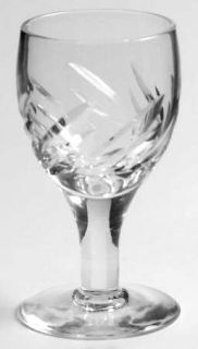 Stuart Medley Cordial Glass   Cut Swirl Design On Bowl,Smooth Stem