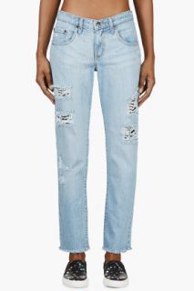 Nobody Blue Distressed Beau Jeans