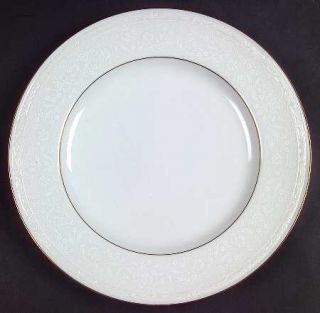 Noritake Whitecliff Salad Plate, Fine China Dinnerware   Embossed, White On  Whi