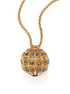 Alexander McQueen Crystal Sphere Pendant Necklace   Gold Crystal