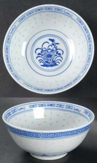 Tienshan Rice Flower Coupe Cereal Bowl, Fine China Dinnerware   Blue Floral Cent