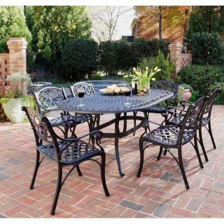 Home Styles Biscayne Black Patio Dining Set   Seats 6   5554 338