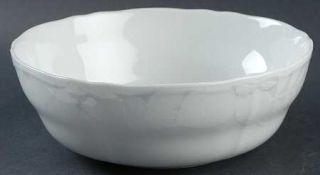 Noritake Engravings 8 Round Vegetable Bowl, Fine China Dinnerware   White Leave