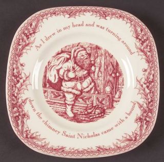 Noble Excellence Twas The Night Before Christmas Square Salad Plate, Fine China