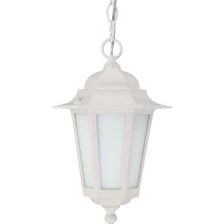 Cornerstone White With Satin White Glass 1 light Hanging Lantern