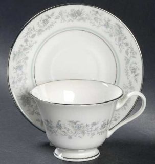 Oxford (Div of Lenox) Spring Footed Cup & Saucer Set, Fine China Dinnerware   Mu