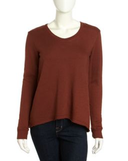 French Terry Slouchy Hi Lo Tunic, Bittersweet