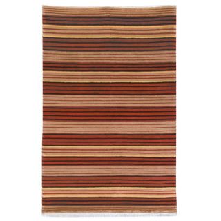 Hand knotted Lexington Stripes Multi Wool Rug (5 X 8)