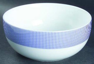 Crate & Barrel Pinstripe Blue 5 All Purpose (Cereal) Bowl, Fine China Dinnerwar